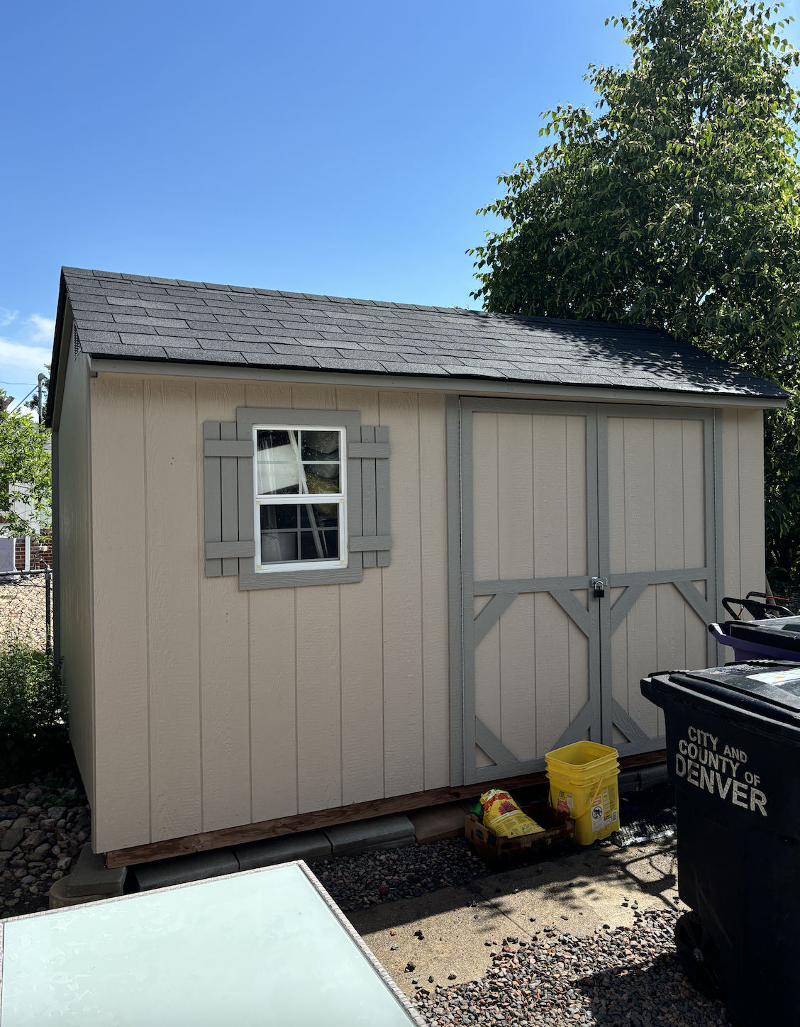 Painted stairs and trim detail